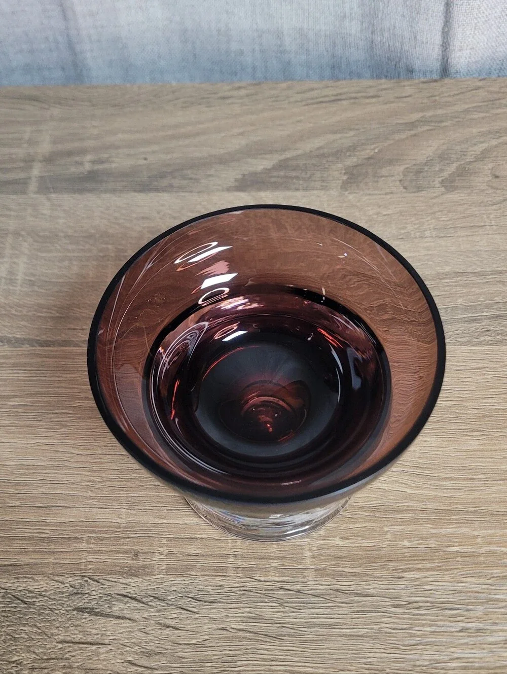 Vintage Krosno Purple Amethyst Glass Votive Candle Holder - Home Accent